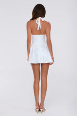 Bubbly Babe Halter Mini Dress Off White