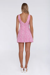 Pretty Mood Only Embroidered Mini Dress Pink
