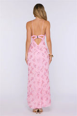 Stay Magnetic Mesh Beaded Maxi Dress Pink