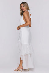 Her Extravaganza Halter Maxi Dress White