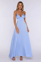 New Romance Halter Maxi Dress Light Blue