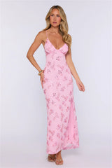 Stay Magnetic Mesh Beaded Maxi Dress Pink