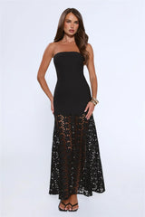 Noir Enchantment Strapless Maxi Dress Black