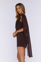 Whimsical Luxe Mini Dress Brown