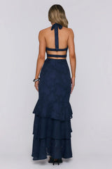 Take The Chance Halter Maxi Dress Navy