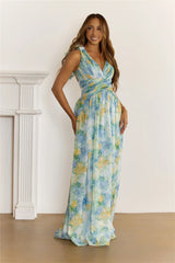 She’s The Edit Frill Lace Up Maxi Dress Multi