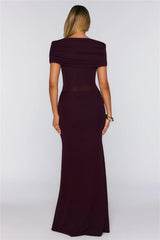 Darling Party Off Shoulder Maxi Dress Wine