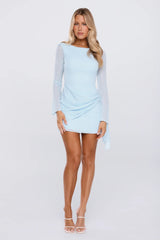 Wardrobe Essential Long Sleeve Mini Dress Blue
