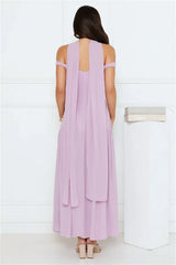 The Style Spotlight Off Shoulder Maxi Dress Lilac