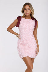 Rosy Rosette Mini Dress Pink