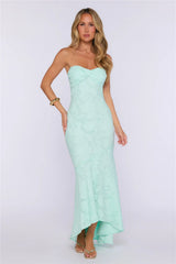 Delicate Days Strapless Maxi Dress Mint
