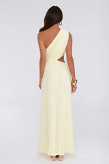 Summer Seduction One Shoulder Maxi Dress Yellow