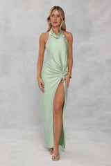 Like A Trendsetter Halter Maxi Dress Sage