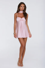Diva Energy Satin Mini Dress Pink