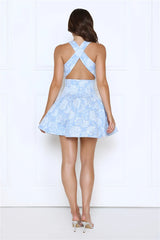 Command The Room Mini Dress Blue