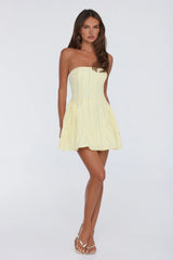The Perfect Fit Strapless Mini Dress Yellow