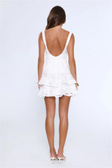 Smitten Season Embroidered Mini Dress White