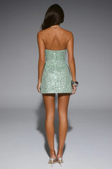 Signature Move Sequin Strapless Mini Dress Mint