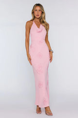 Soft Glow Up Halter Maxi Dress Pink