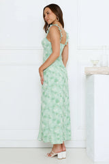Rustic Bloom Maxi Dress Green