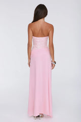 Shine Into Midnight Strapless Sequin Maxi Dress Pink