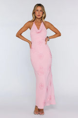 Soft Glow Up Halter Maxi Dress Pink