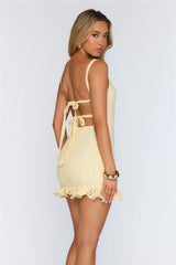 Effortless Bloom Lace Mini Dress Yellow