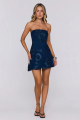 Spicy Story Strapless Mini Dress Navy