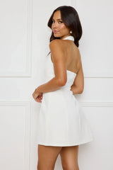 Starfish Charm Halter Mini Dress White