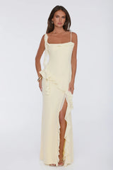 Fluttering Petals Maxi Dress Yellow