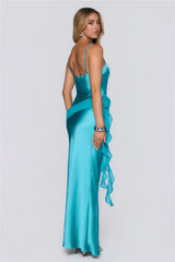 She's A Dream Satin Maxi Dress Aqua