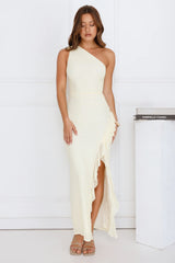 Style District One Shoulder Maxi Dress Yellow