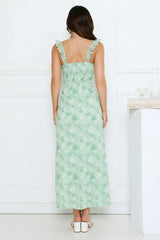 Rustic Bloom Maxi Dress Green