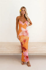 Sunset Sangria Mesh Maxi Dress Orange