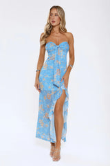 Feelings Like This Strapless Maxi Dress Blue