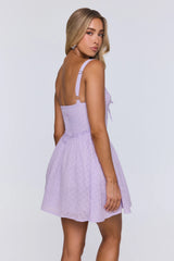 Sunny Orchard Embroidered Mini Dress Lilac