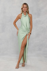 Like A Trendsetter Halter Maxi Dress Sage