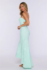 Delicate Days Strapless Maxi Dress Mint