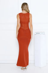 Dewy Radiance Maxi Dress Rust