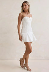 Daydream Diaries Strapless Mini Dress Off White