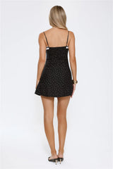 Dotted Luxe Mini Dress Black