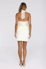 Own Your Power Lace Halter Mini Dress Yellow