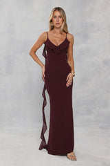 Pop Of Drama Maxi Dress Chocolate