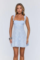 Skyline Effect Mini Dress Blue