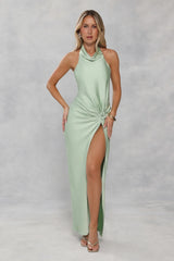 Like A Trendsetter Halter Maxi Dress Sage