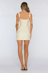 Every Entrance Mesh Mini Dress Yellow