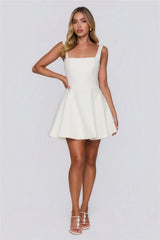 Starlit Secrets Tweed Mini Dress Cream