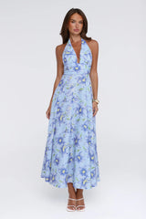 Doll Season Halter Maxi Dress Blue