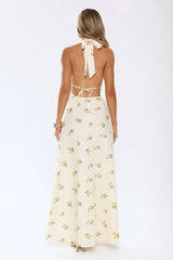 Sweet Reverie Halter Maxi Dress Yellow