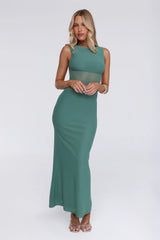 The New Standard Mesh Midi Dress Teal